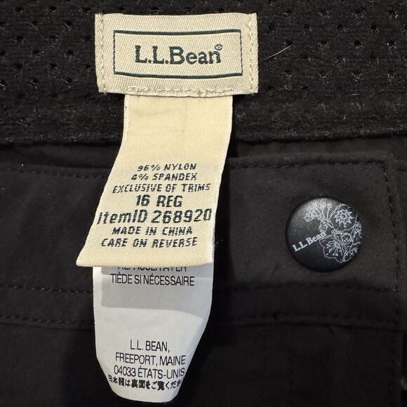 LL Bean Comfort Trails Crop Mid Rise Hiking Pant 268920 Womens 16 Reg Black - Picture 3 of 7